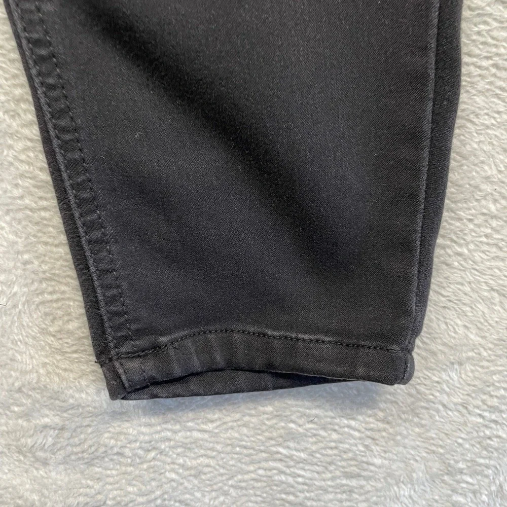 Angels Curvy Skinny Jeans Womens 10 Black Double Button Flap Pocket Stretch